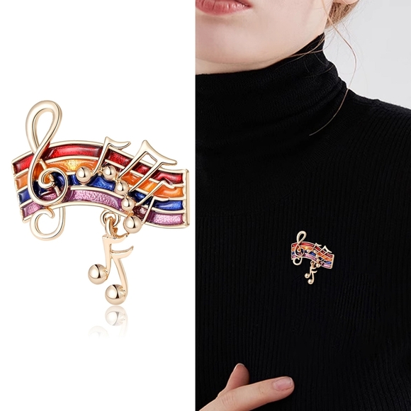 VQ Music Note Brooch - Picture 2 of 6